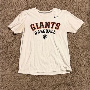 Nike White San Francisco Giants Baseball Tee with Orange & Black Logo